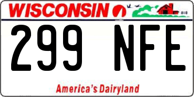WI license plate 299NFE