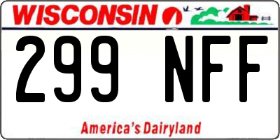 WI license plate 299NFF