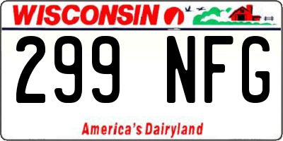 WI license plate 299NFG