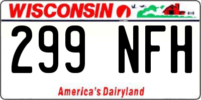 WI license plate 299NFH
