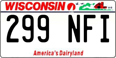 WI license plate 299NFI
