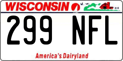 WI license plate 299NFL