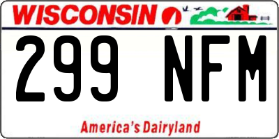 WI license plate 299NFM