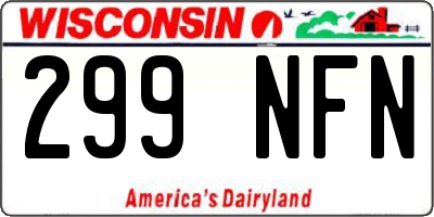WI license plate 299NFN