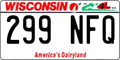 WI license plate 299NFQ