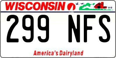 WI license plate 299NFS