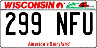 WI license plate 299NFU