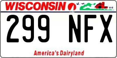 WI license plate 299NFX