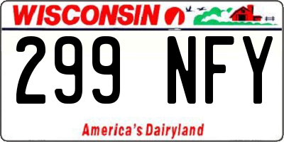 WI license plate 299NFY