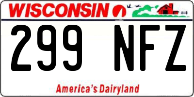 WI license plate 299NFZ