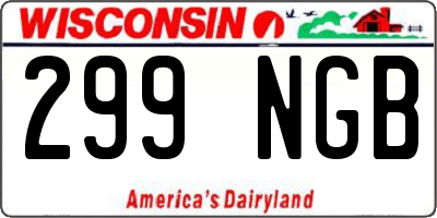WI license plate 299NGB