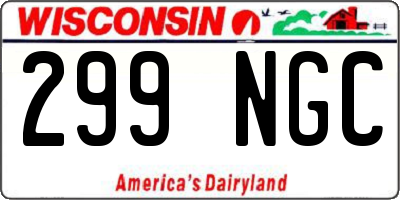 WI license plate 299NGC