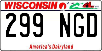 WI license plate 299NGD