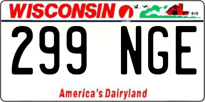 WI license plate 299NGE