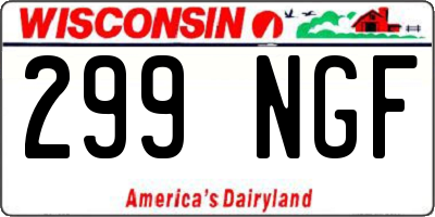 WI license plate 299NGF