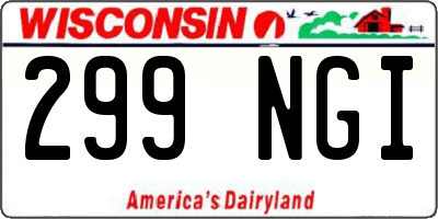 WI license plate 299NGI
