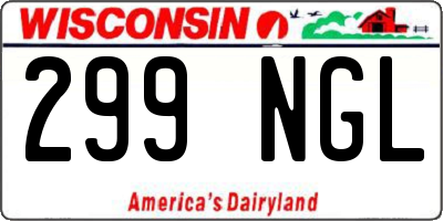 WI license plate 299NGL