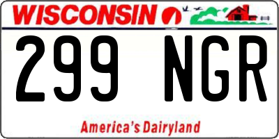 WI license plate 299NGR