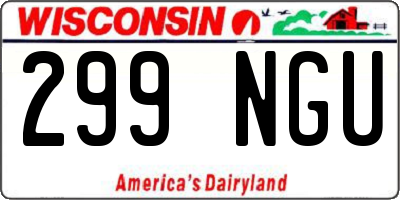 WI license plate 299NGU
