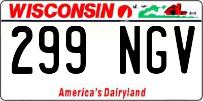 WI license plate 299NGV
