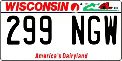 WI license plate 299NGW