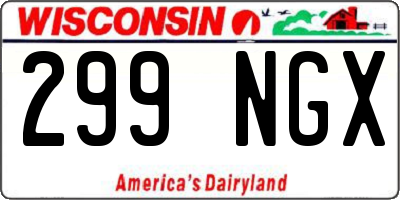 WI license plate 299NGX