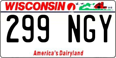 WI license plate 299NGY