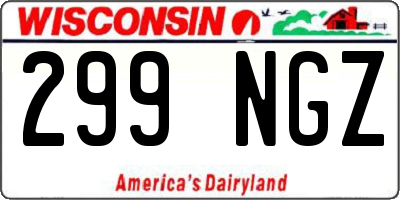 WI license plate 299NGZ
