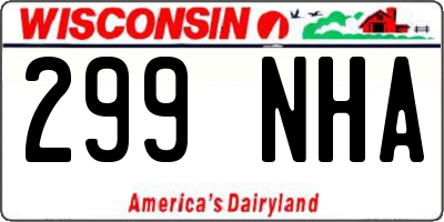 WI license plate 299NHA