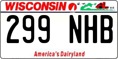 WI license plate 299NHB
