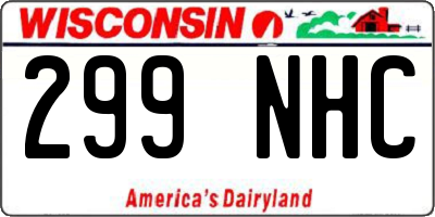 WI license plate 299NHC
