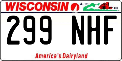 WI license plate 299NHF