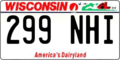 WI license plate 299NHI