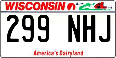 WI license plate 299NHJ