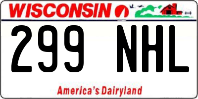 WI license plate 299NHL