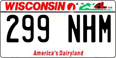 WI license plate 299NHM