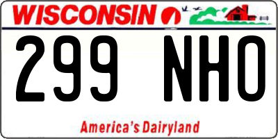 WI license plate 299NHO