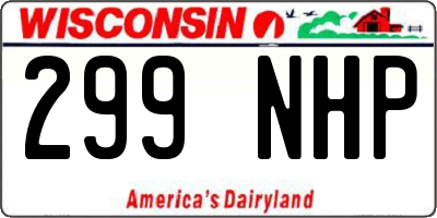 WI license plate 299NHP