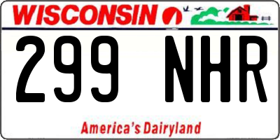 WI license plate 299NHR