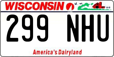 WI license plate 299NHU