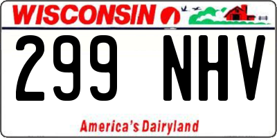 WI license plate 299NHV
