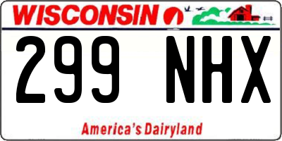 WI license plate 299NHX