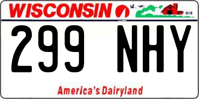 WI license plate 299NHY