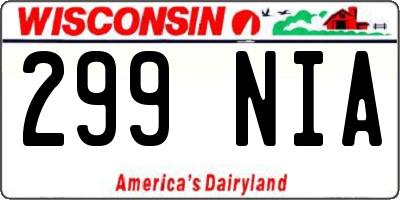 WI license plate 299NIA