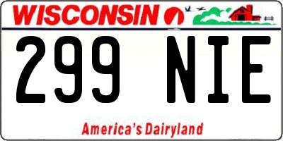 WI license plate 299NIE