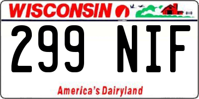 WI license plate 299NIF