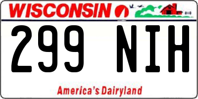 WI license plate 299NIH