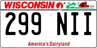 WI license plate 299NII