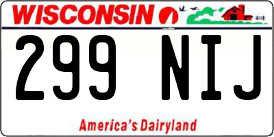 WI license plate 299NIJ