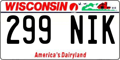 WI license plate 299NIK